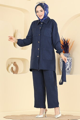 moda selvim Cep Detaylı 2 li Takım 2190ORG1169 Laci - Thumbnail