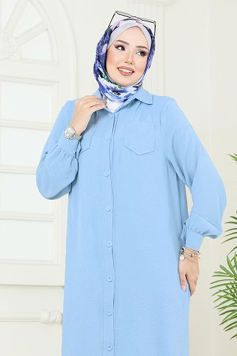 moda selvim Cep Detaylı Aerobin Takım 388DVL817 Bebe Mavisi - Thumbnail