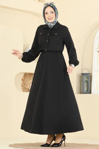 S.L. - Cep Detaylı Etekli Takım 2601SL432 Siyah
