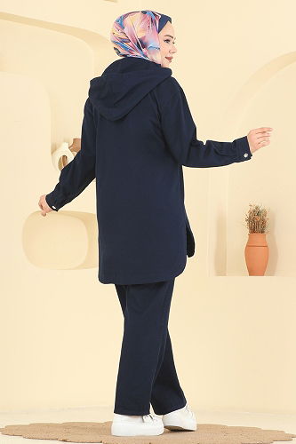 moda selvim Cep Detaylı Kot Takım 4091ORG1169 Laci - Thumbnail