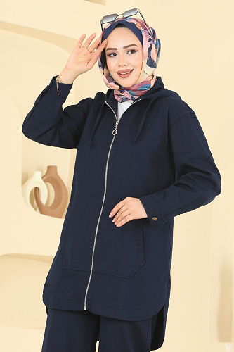 moda selvim Cep Detaylı Kot Takım 4091ORG1169 Laci - Thumbnail