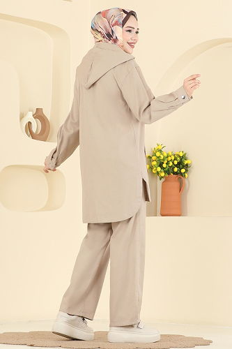 moda selvim Cep Detaylı Kot Takım 4091ORG1169 Vizyon - Thumbnail