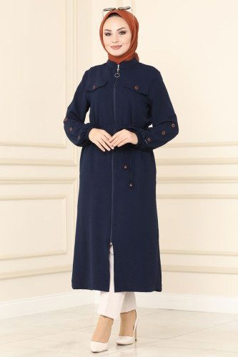 moda selvim Cep Detaylı Mevsimlik Kap 6783S324 Laci - Thumbnail
