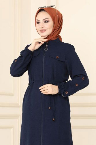 moda selvim Cep Detaylı Mevsimlik Kap 6783S324 Laci - Thumbnail