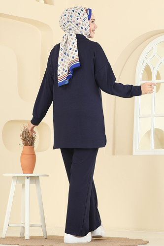 moda selvim Cep Detaylı Modal Takım 2739AYD574 Laci - Thumbnail