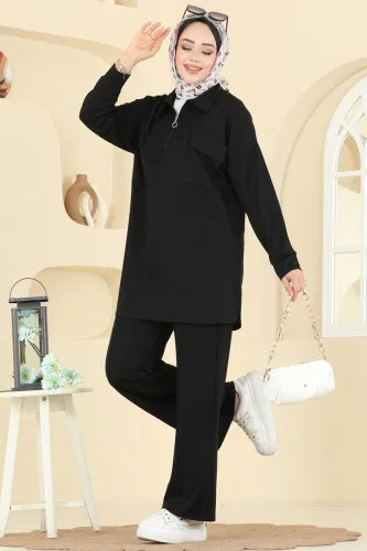 A.Y.D. - Cep Detaylı Modal Takım 2739AYD574 Siyah