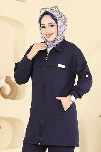 moda selvim Cep Detaylı Modal Takım 2741AYD574 Laci - Thumbnail