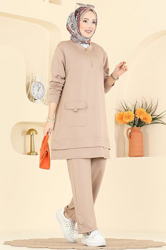 moda selvim Cep Detaylı Modal Takım 2794AYD574 Vizyon - Thumbnail