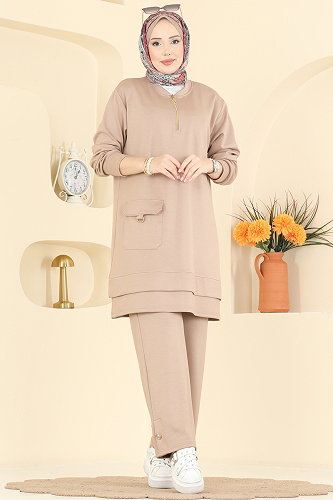 moda selvim Cep Detaylı Modal Takım 2794AYD574 Vizyon - Thumbnail