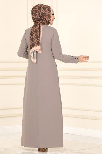 moda selvim Cep Detaylı Petek Ferace 1152EDM718 Vizyon - Thumbnail