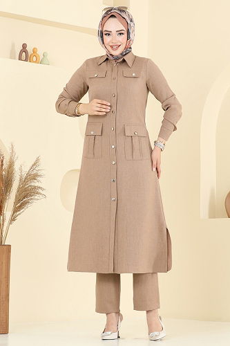 moda selvim Cep Detaylı Sofia Takım 23026UKB139 Vizyon - Thumbnail