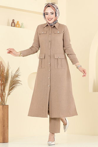 moda selvim Cep Detaylı Sofia Takım 23026UKB139 Vizyon - Thumbnail