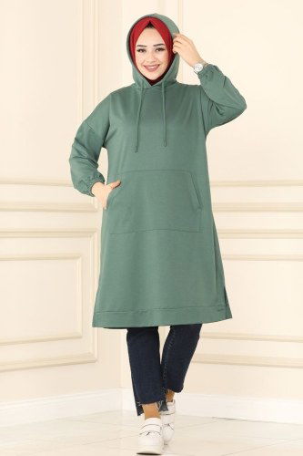 U.Z. - Cep Detaylı Spor Tunik 0161UZ662 Çağla