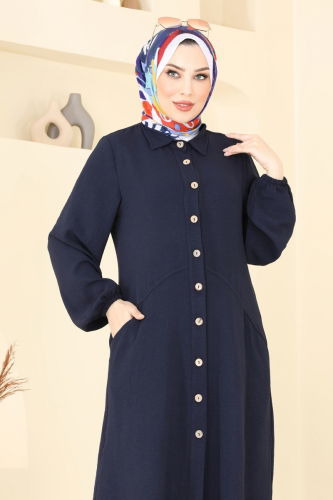 moda selvim Cep Detaylı Tunik Kap 1250BM387 Laci - Thumbnail