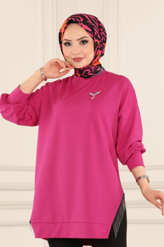 moda selvim Tunic 7220AYD574 Fuchsia - Thumbnail