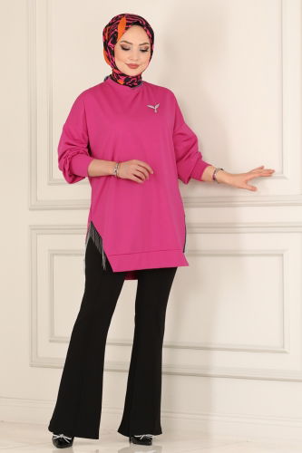 moda selvim Tunic 7220AYD574 Fuchsia - Thumbnail