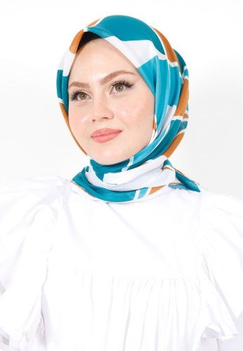 M.S.C. - Charm Desen Eşarp Serisi 401MSC814 Petrol Yeşili