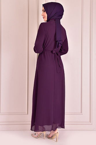 moda selvim الفستانEFS1221-M ميرتل - Thumbnail