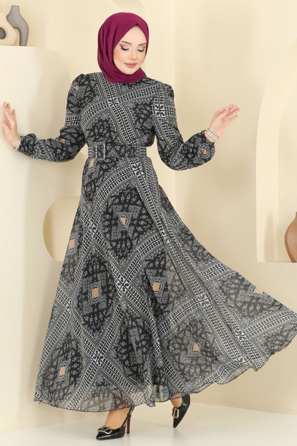 Modaselvim خصم صافٍ20%+20% في سلة التسوق الفستان أسود 5150AL357