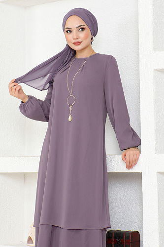 moda selvim الفستانASM2698-M ليلى - Thumbnail