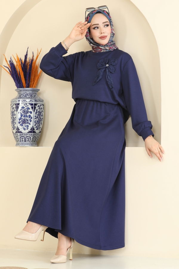 Modaselvim Kombin Çiçek Aksesuarlı Etekli Takım 2601TPK1167 Laci