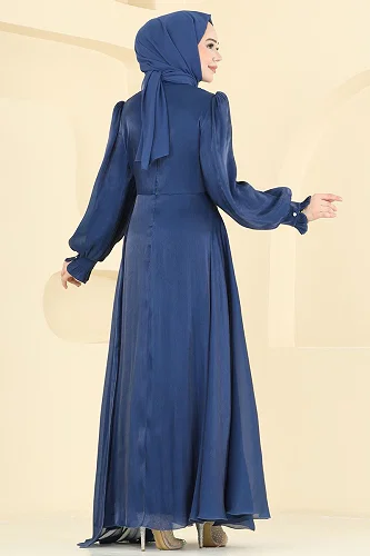 moda selvim Çiçek Broşlu Işıltılı Abiye 8267AB368 Laci - Thumbnail