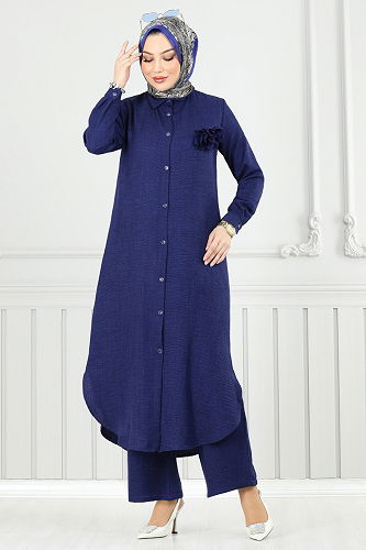 moda selvim Çiçek Broşlu Takım 815OZN1046 Laci - Thumbnail