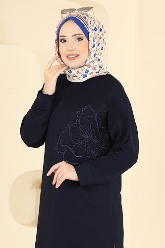 moda selvim Çiçek Desen İki İp Takım 3999UZ662 Laci&Taş - Thumbnail