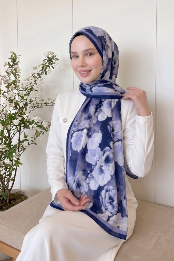 Modaselvim Şal Çiçek Desen Soft Şal 523ERBK1201 Laci
