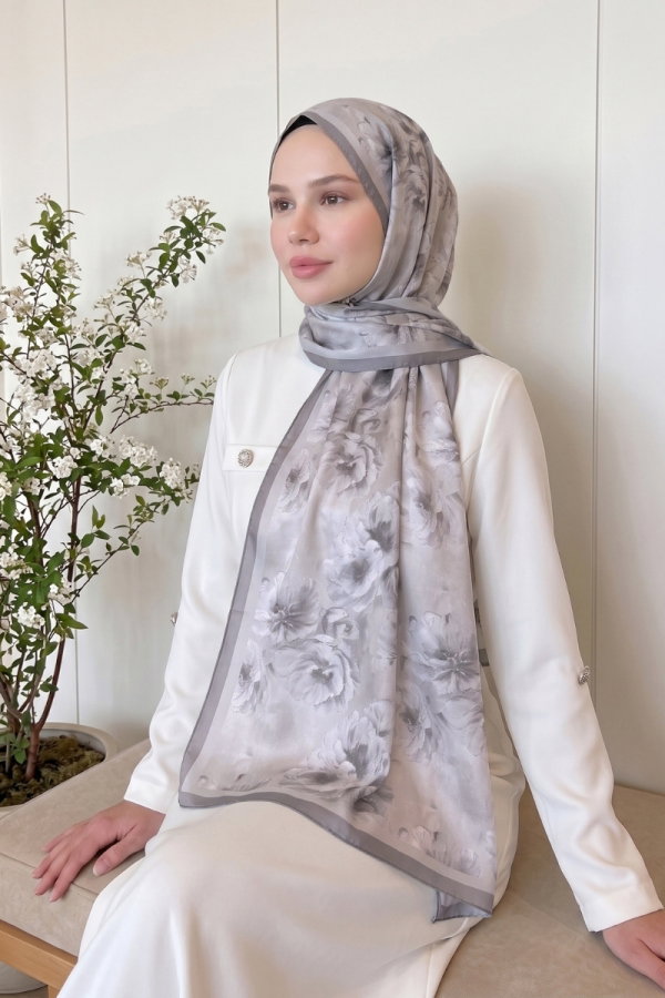 Modaselvim Şal Çiçek Desen Soft Şal 523ERBK1201 Vizyon