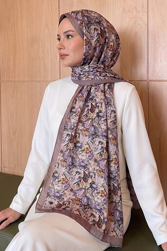 moda selvim Çiçek Desen Soft Şal Serisi 213MDI1081 Vizyon - Thumbnail