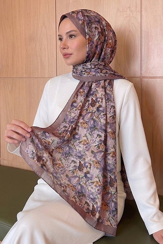 moda selvim Çiçek Desen Soft Şal Serisi 213MDI1081 Vizyon - Thumbnail