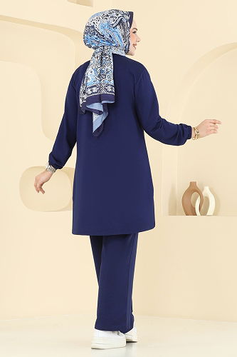 moda selvim Çiçek Detay İkili Takım 2706AYD574 Laci - Thumbnail