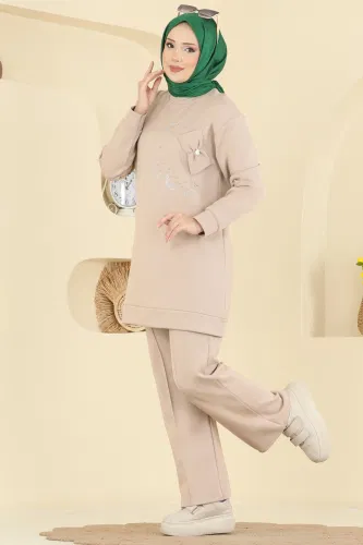 A.Y.D. - Çiçek Detay Modal Takım 2726AYD574 Taş