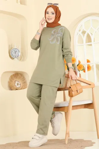 O.Z.N. - Çiçek Detaylı İki İplik Takım 212OZN1046 Çağla