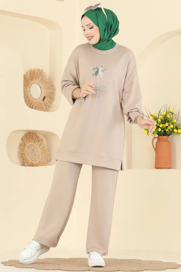 Modaselvim Kombin Çiçek Detaylı Modal Takım 2730AYD574 Vizyon