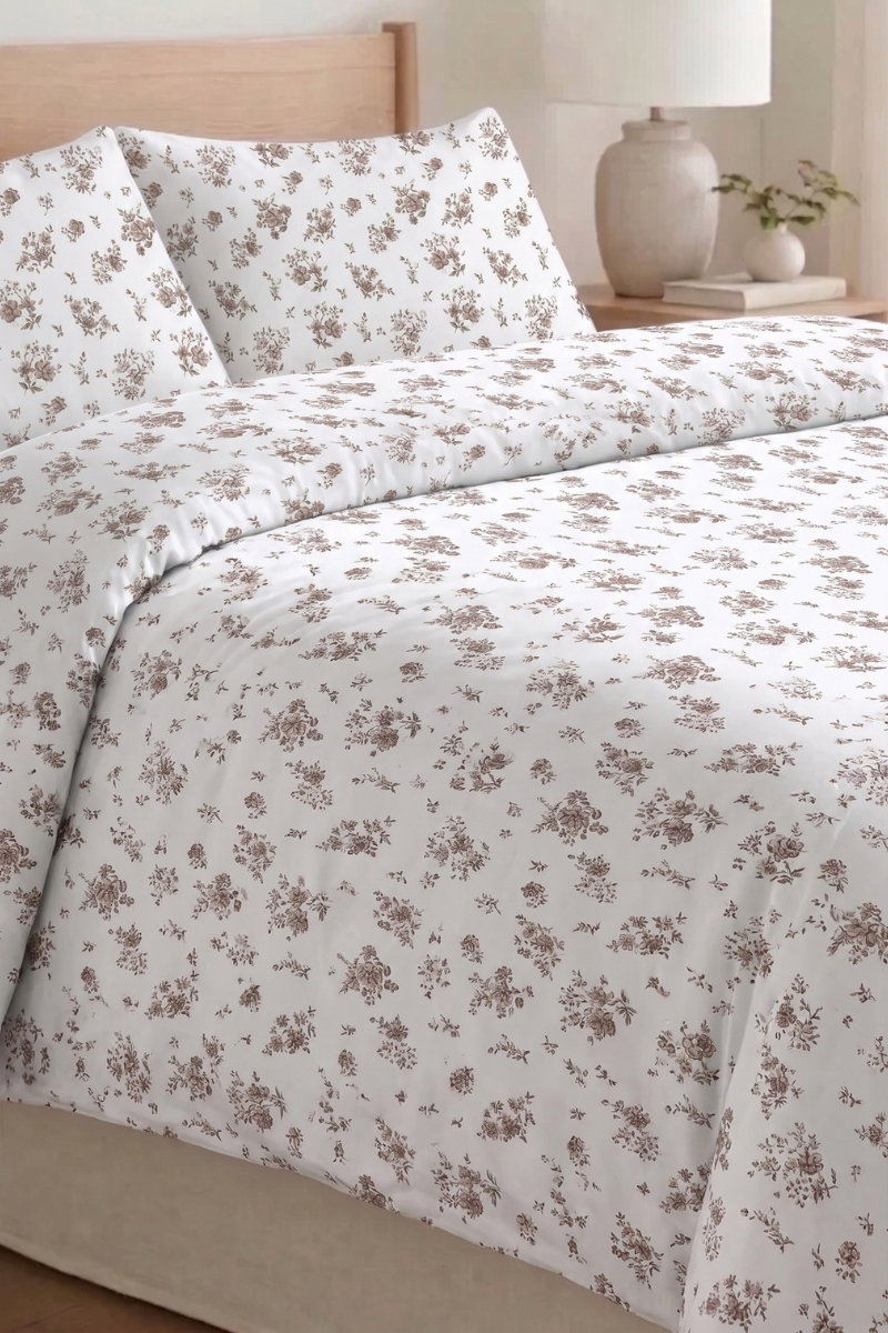 Çift Kişilik Nevresim Takımı 1011HB1195 Desen 8 Kahve
