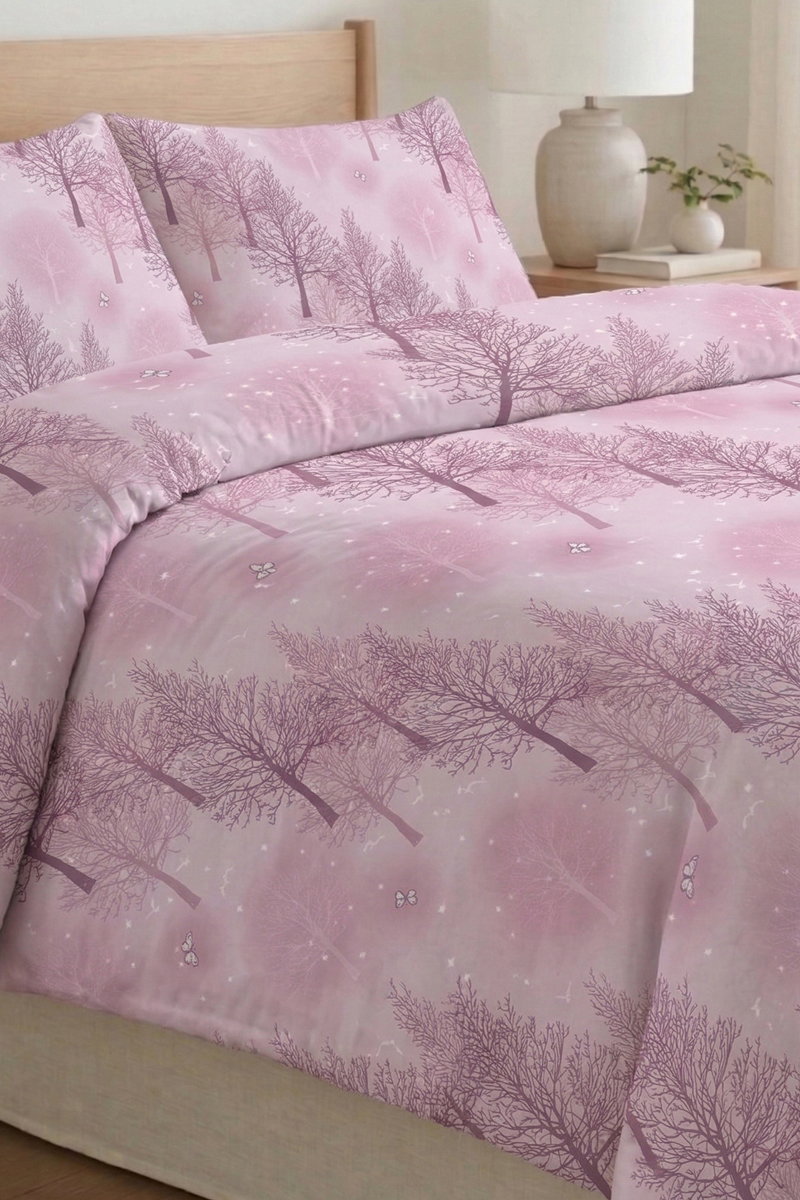 Çift Kişilik Nevresim Takımı 1011HB1195 Desen3 Pembe