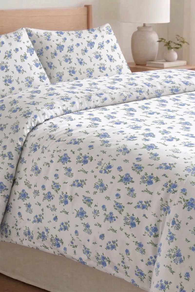 Çift Kişilik Nevresim Takımı 1011HB1195 Desen8 Mavi