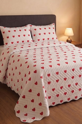 B.L.H. - Çift Kişilik Pike Takımı 8522BLH1197 Desen 1 Ekru