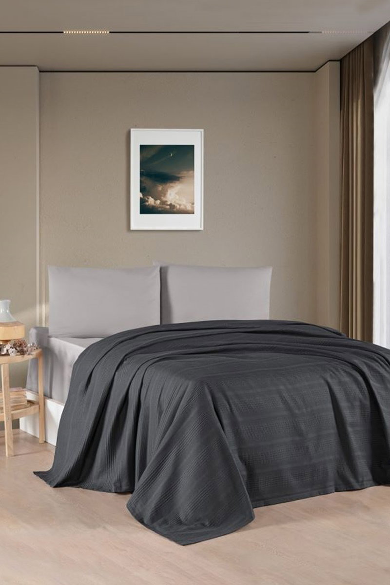 Çift Kişilik Pike Takımı 8523BLH1197 Antrasit
