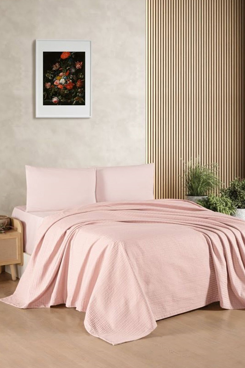 Çift Kişilik Pike Takımı 8523BLH1197 Pudra