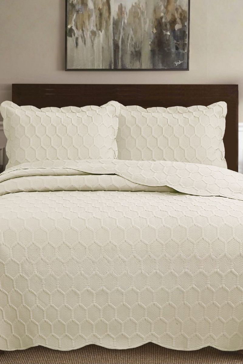 Çift Kişilik Yatak Örtüsü 8501BLH1197 Ekru