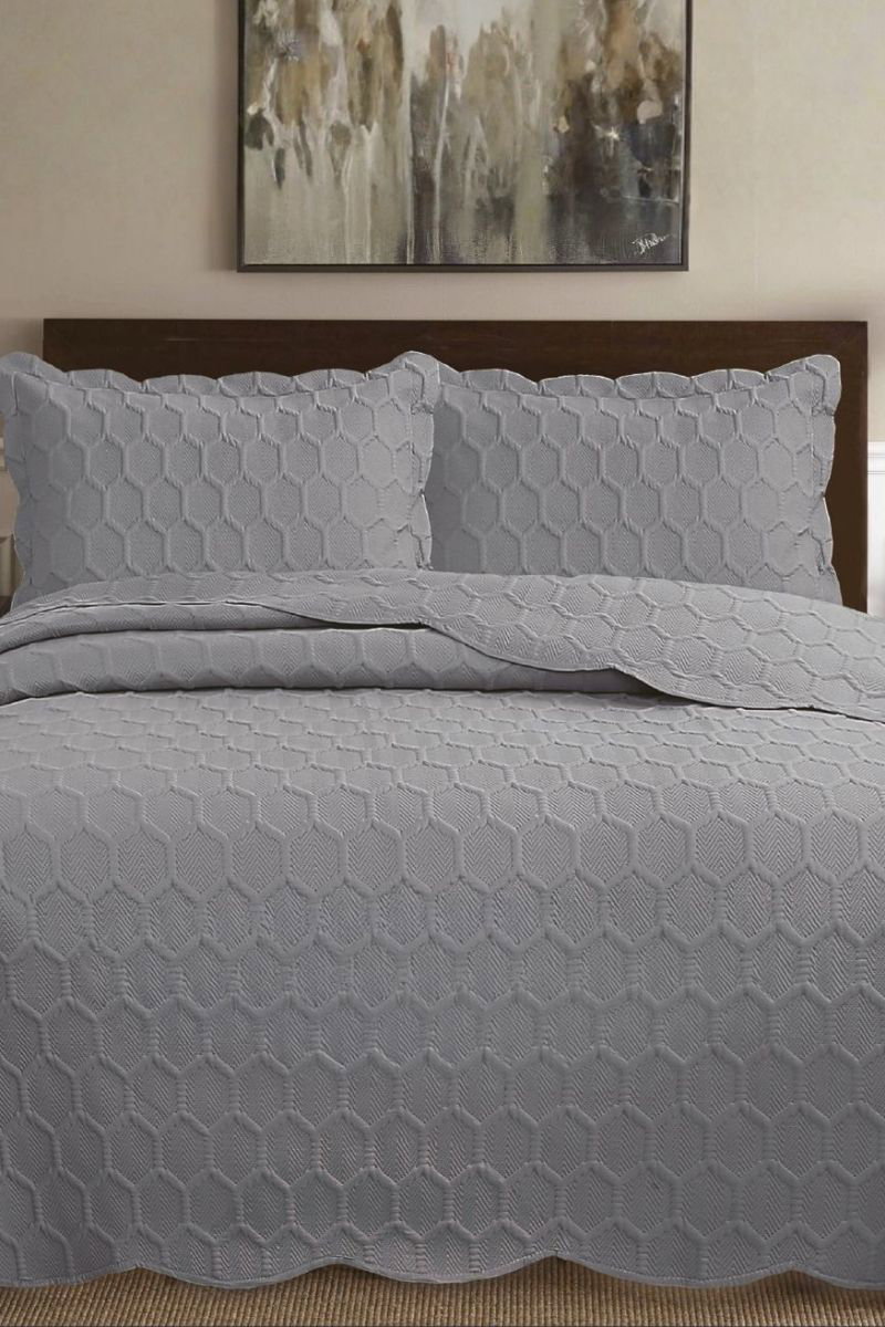 Çift Kişilik Yatak Örtüsü 8501BLH1197 Gri