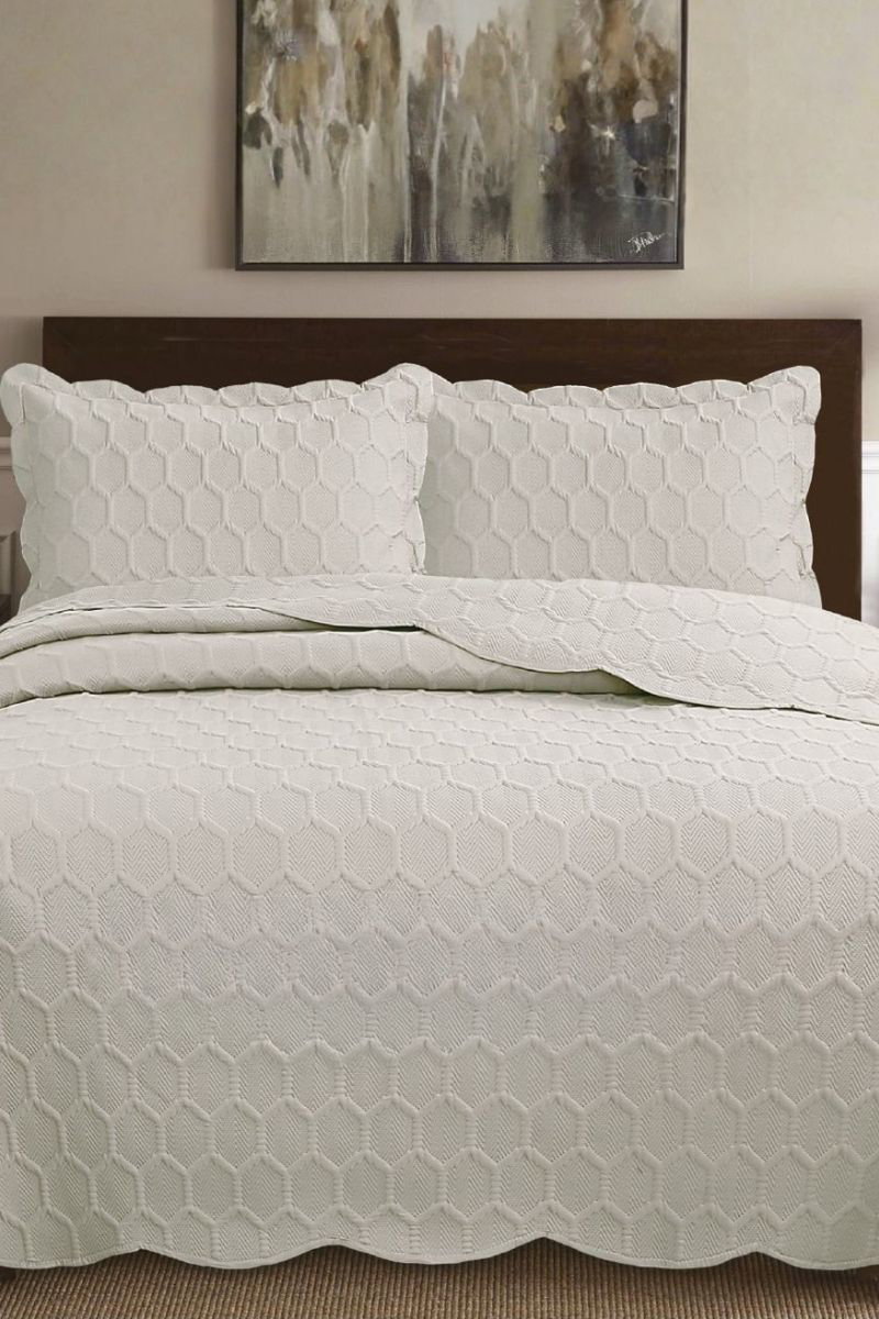 Çift Kişilik Yatak Örtüsü 8501BLH1197 Taş