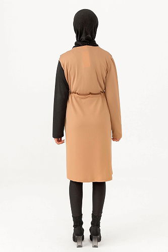 moda selvim Çift Renkli Hırka TFS3757-M Siyah - Thumbnail