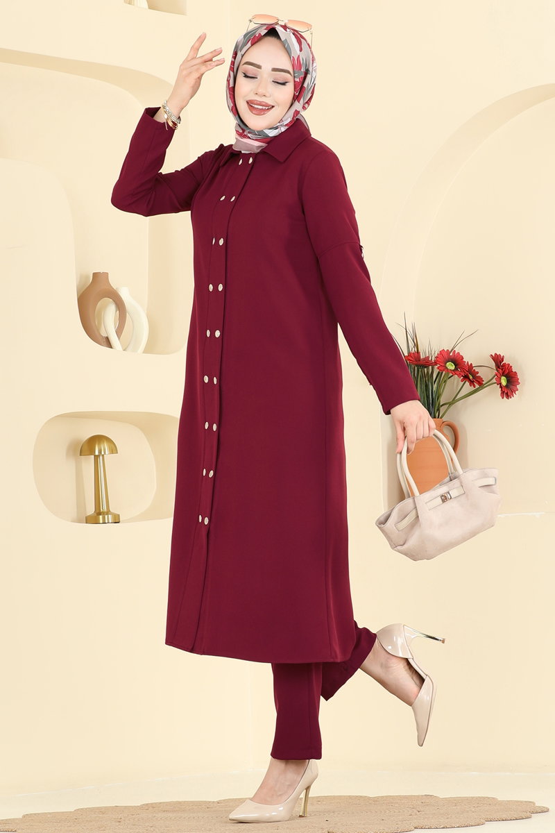 Çıtçıt Aksesuarlı Dabıl Takım 24020UKB139 Bordo