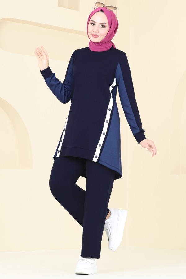 Modaselvim KURBAN BAYRAMI İNDİRİMİ Çıtçıt Detaylı Modal Kumaş Takım 2579SL432 Laci