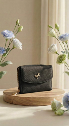 M.E.R.K. - Çıtçıt Ve Fermuarlı Cüzdan 206MERK1193 Siyah