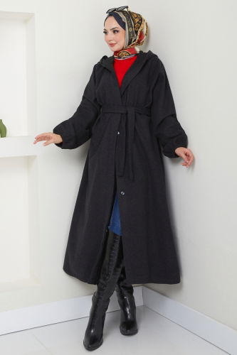 moda selvim Coat 0502BG354 Anthracite - Thumbnail